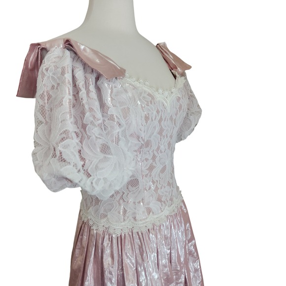Vintage Scott McClintock Lace Dress Small Southern Belle Wedding Princess Prom - Picture 5 of 16